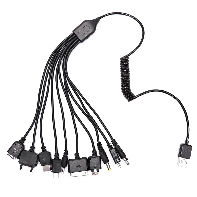 Chargeur universel 10 en 1 pour téléphone portable, multifonction, jeu, câble de chargement USB