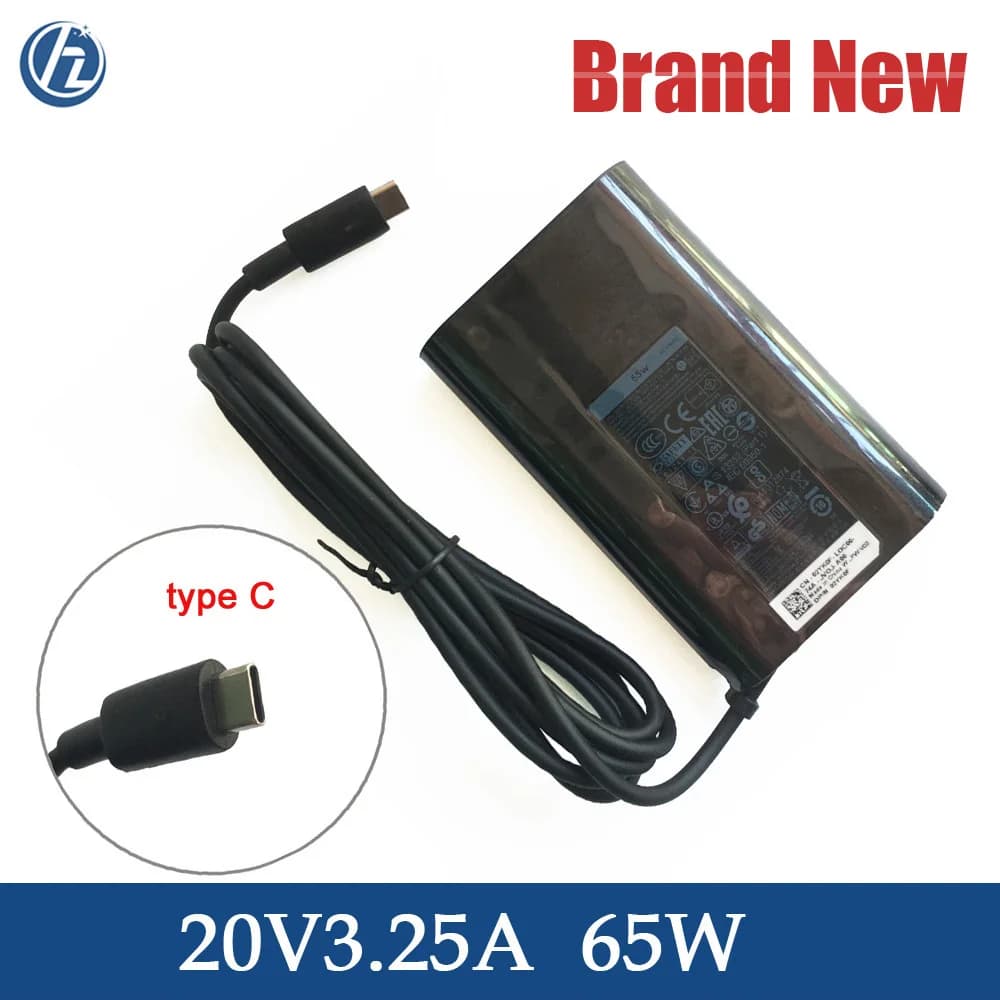 Adaptateur secteur USB C 65W pour Dell Latitude 11 5175/ 12 7275/ 13 7370/ 14 5480, chargeur de type