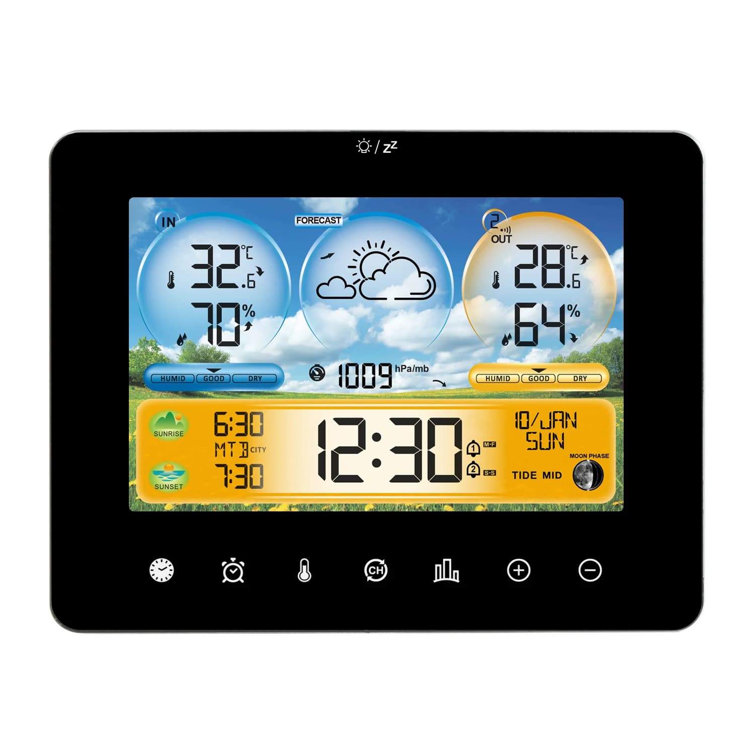 Thermomètre de station météo avec capteurs à distance et écran tactile couleur Station de prévision