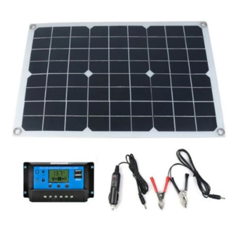 Kit de panneaux solaires 100A 12/24V, chargeur solaire portable avec contrôleur de charge pour voitu