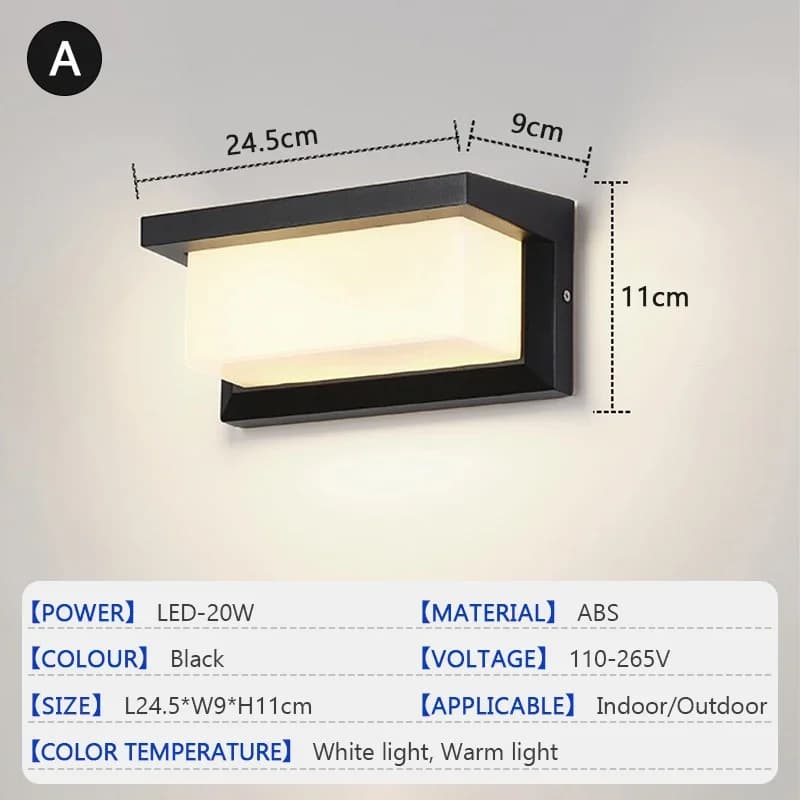 Applique murale LED extérieure étanche 15W avec détection radar, pour chambre, salon, porche extérie
