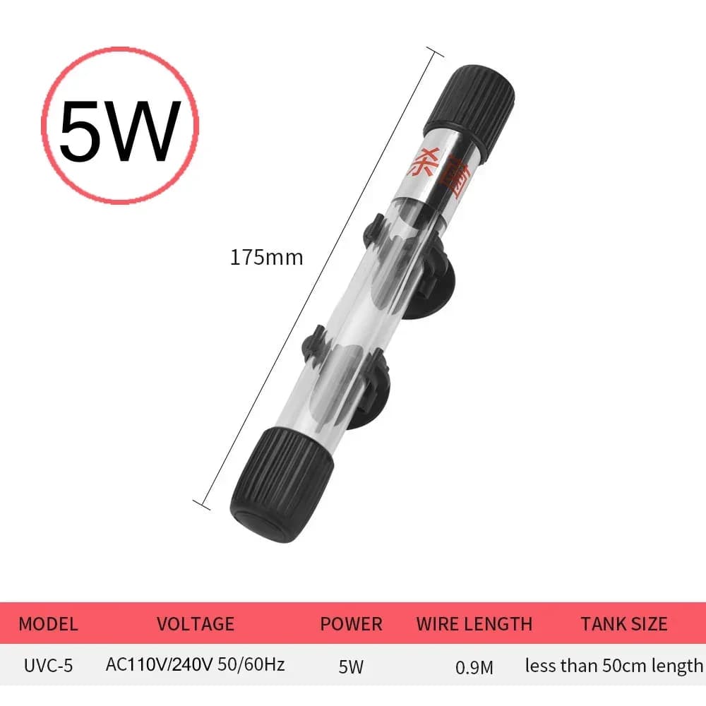 Lampe de stérilisation UV Submersible, filtre ultraviolet, nettoyeur d'eau étanche pour Aquarium, ét