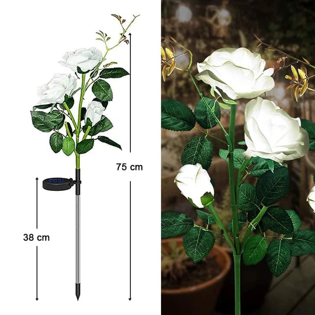 Lampe solaire à LED pour l'extérieur, fleur de tulipe RVB, lampe de pelouse de cour de paysage, étan