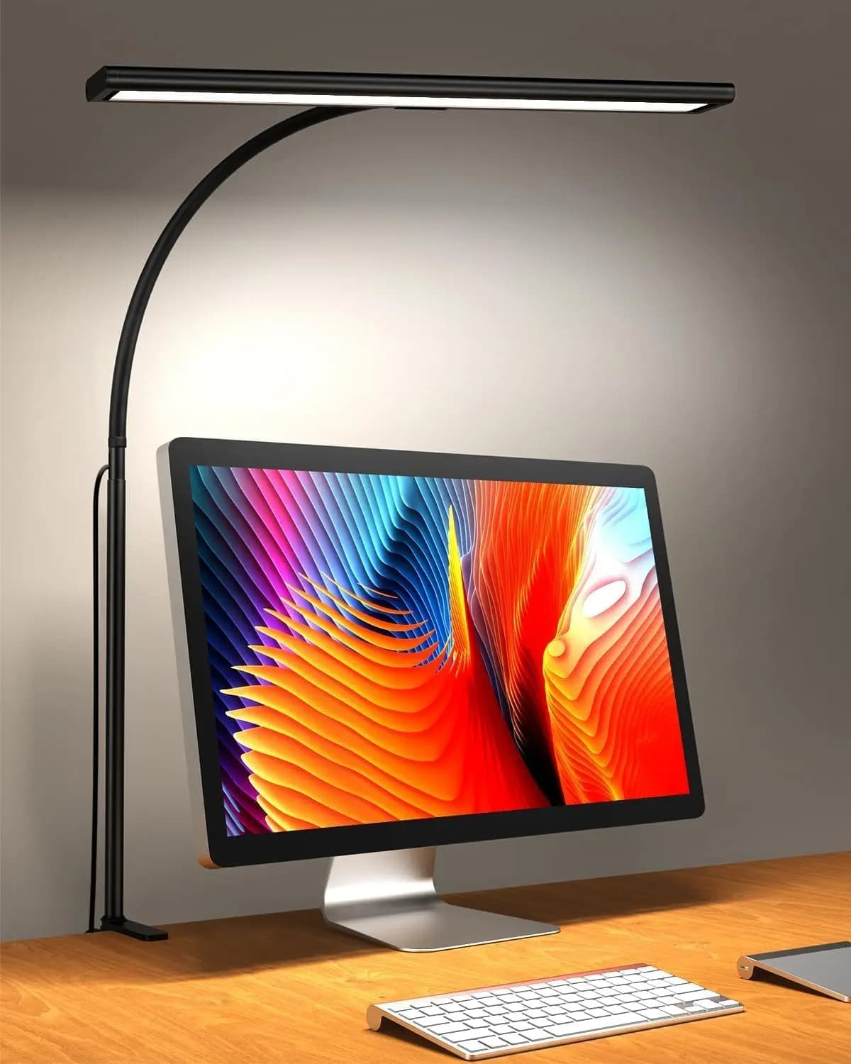 Lampe de bureau LED à intensité variable avec pince, lumière de bureau pour la protection des yeux a