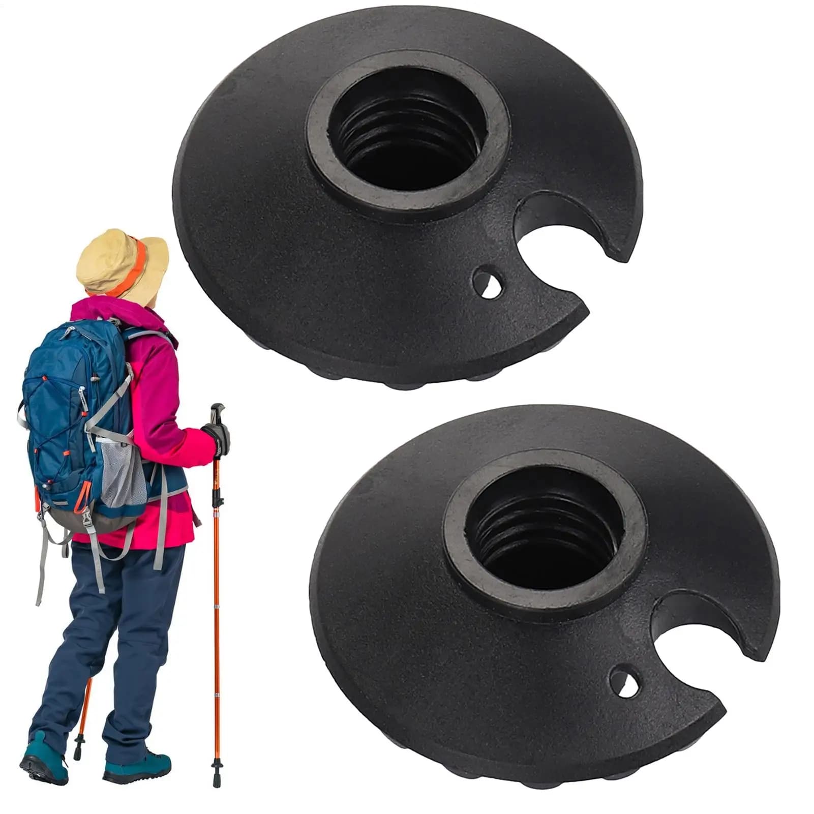 Lot de 2 paniers pour bâtons de trekking, embouts de protection pour bâtons de marche, paniers à nei