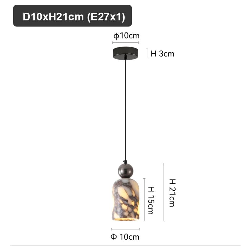 Lampe suspendue de chevet style nordique, abat-jour en pierre de luxe Bulgari – Lampe suspendue pour