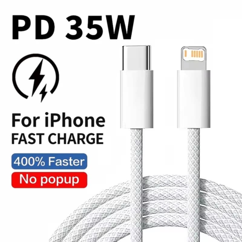 Câble PD de Charge rapide 35W, pour iPhone 13 14 Pro Max 11 12 mini X XR XS Max 7 8 Plus, câbles tre