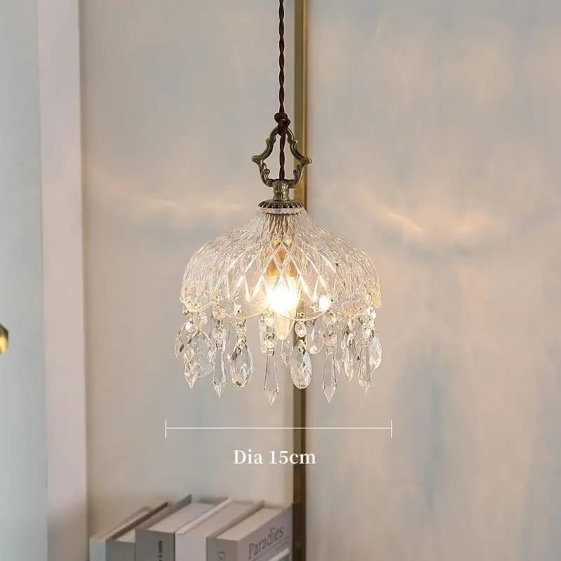 YEBMLP français rétro verre suspension intérieur LED luxe Art lustre chambre Bar Restaurant Table su