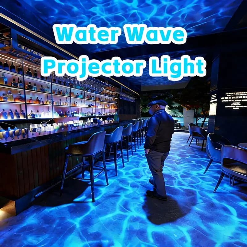 Lampe à effet d'ondes océaniques, lumière d'ambiance intérieure avec projecteur LED étanche pour ext