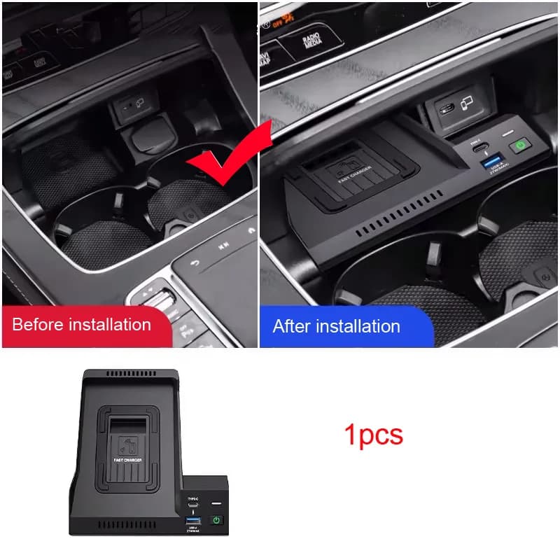 Chargeur de charge sans fil pour voiture, plaque de charge rapide pour téléphone portable, pour Merc
