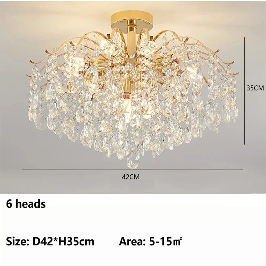 Plafonniers français luxe cristal suspension pour le salon LED Lustre intérieur décoration de la mai