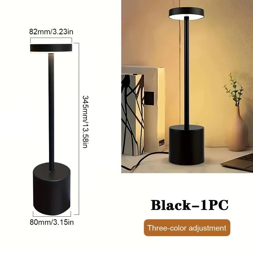 Lampe de table sans fil rechargeable, lampes de nuit avec lumière à 3 couleurs réglables, lampe de t