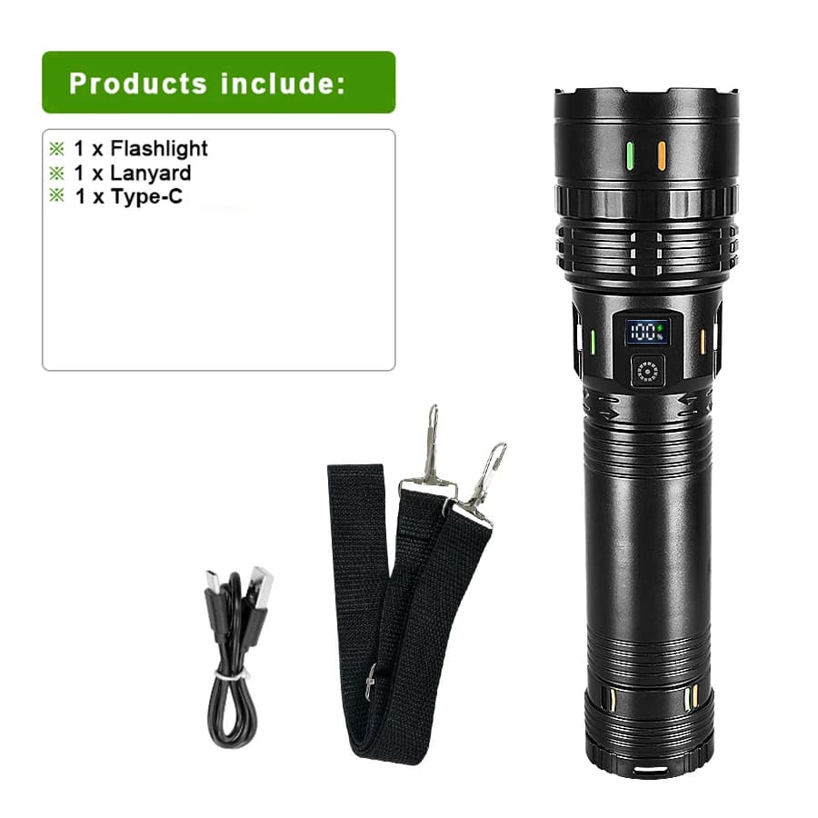 Lampes de poche LED les plus puissantes, 20000000lm, Super lumineuses, longue portée, 5000M, torche