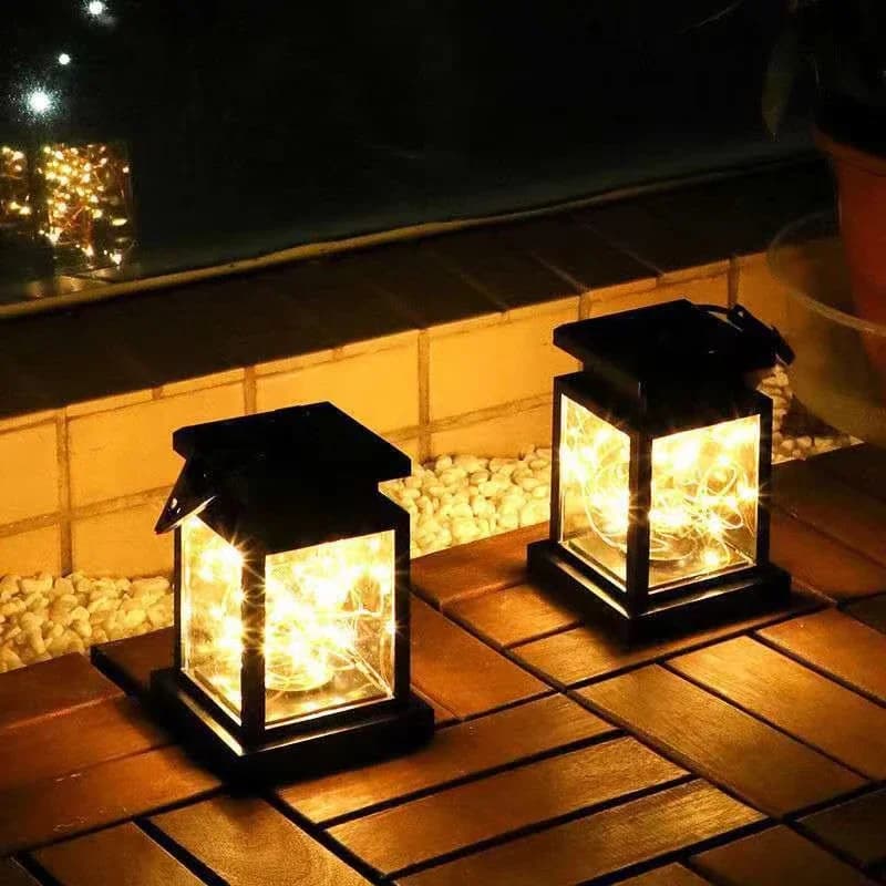 Lanterne solaire de jardin, lampe de Table extérieure étanche, lampes suspendues décoratives LED pou