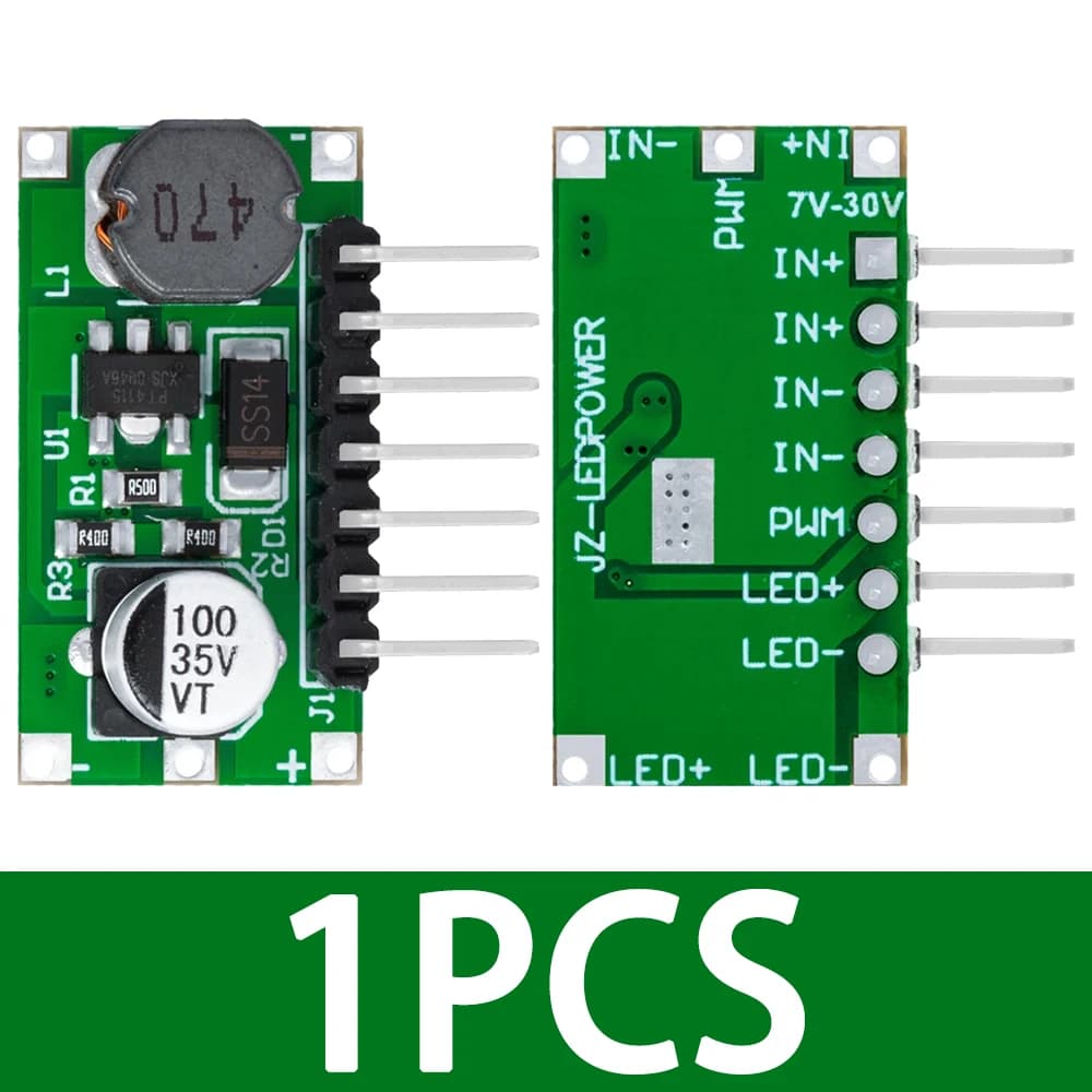 Pilote de lampe LED 3W : convertisseur abaisseur DC-DC (7-30V IN vers 1,2-28V OUT, 700mA) avec prise