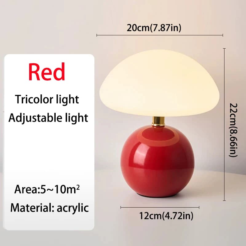 Champignon rose/jaune/rouge/blanc/vert prise USB lampe de table lustre éclairage décoratif pour lamp