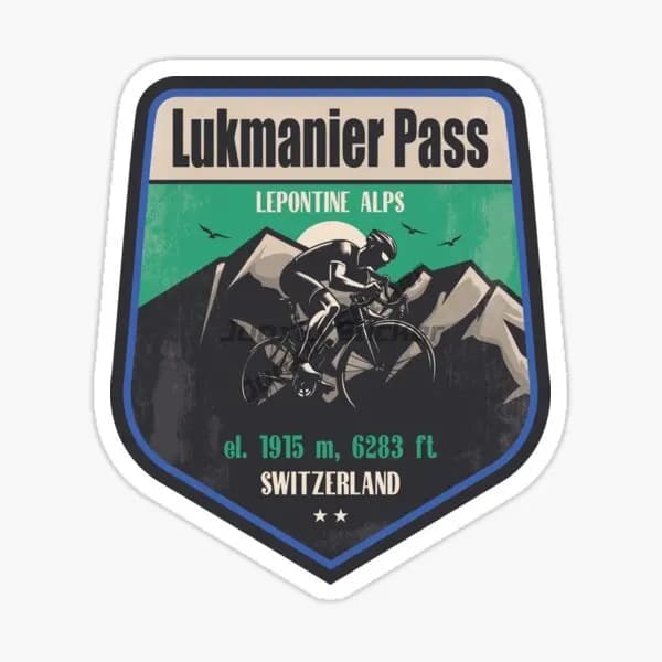  Lukmanier Pass Swiss Alps Mountain Pass scénique voiture autocollant vinyle auto-adhésif décoratif