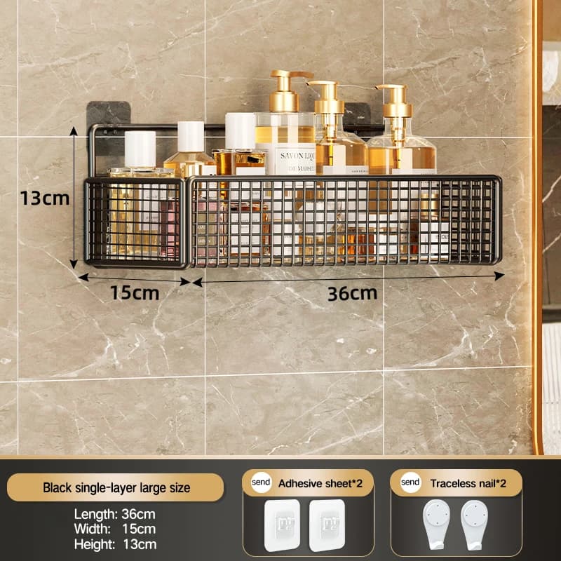 Support de rangement mural Non perforé pour salle de bain, support de rangement pour serviettes et a