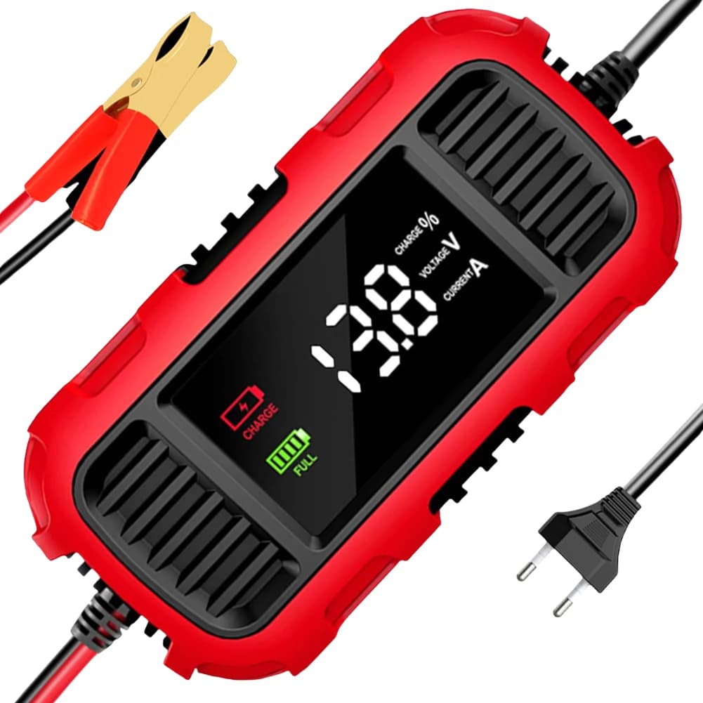 Chargeur de batterie de moto de voiture affichage numérique 12V 2A chargeur de batterie chargeur de