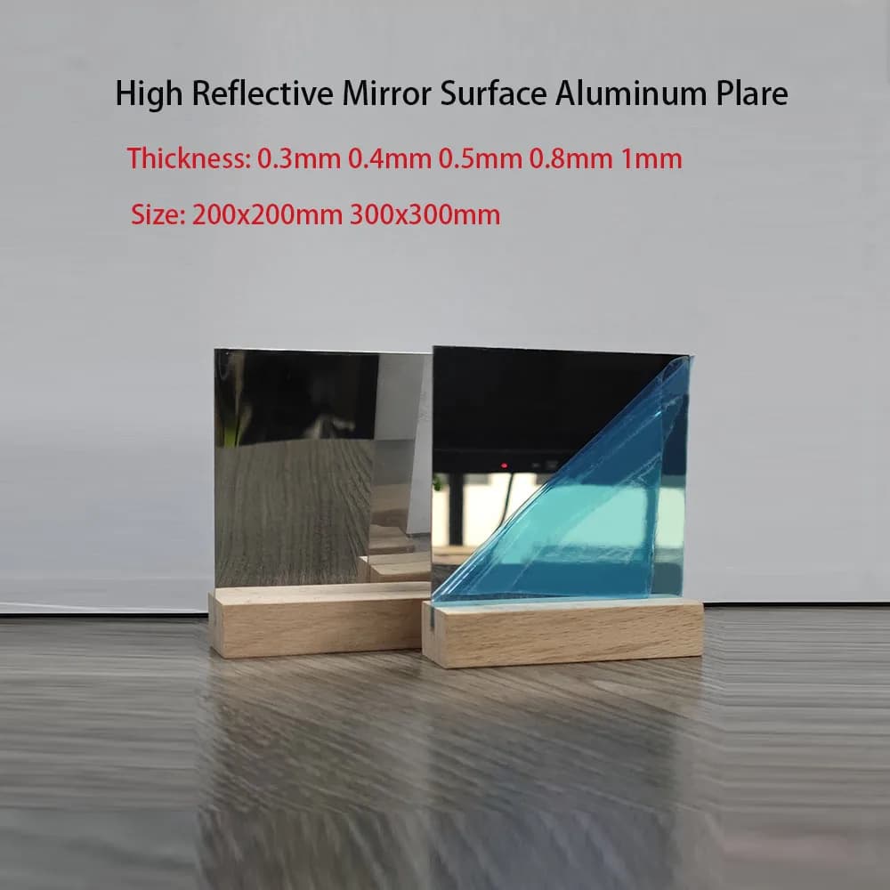 Plaque d'aluminium à effet miroir hautement réfléchissante 86% - Surface miroir - DIY - Épaisseur 0,