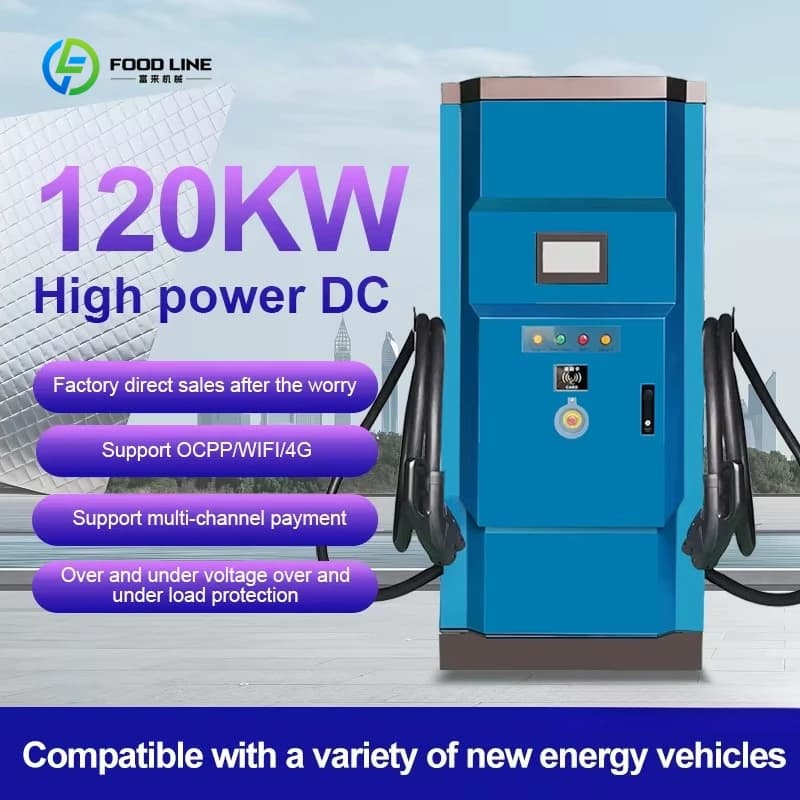 Station de recharge rapide DC triphasée sur mesure 120 kW, montée au sol, avec 2 pistolets, chargeur