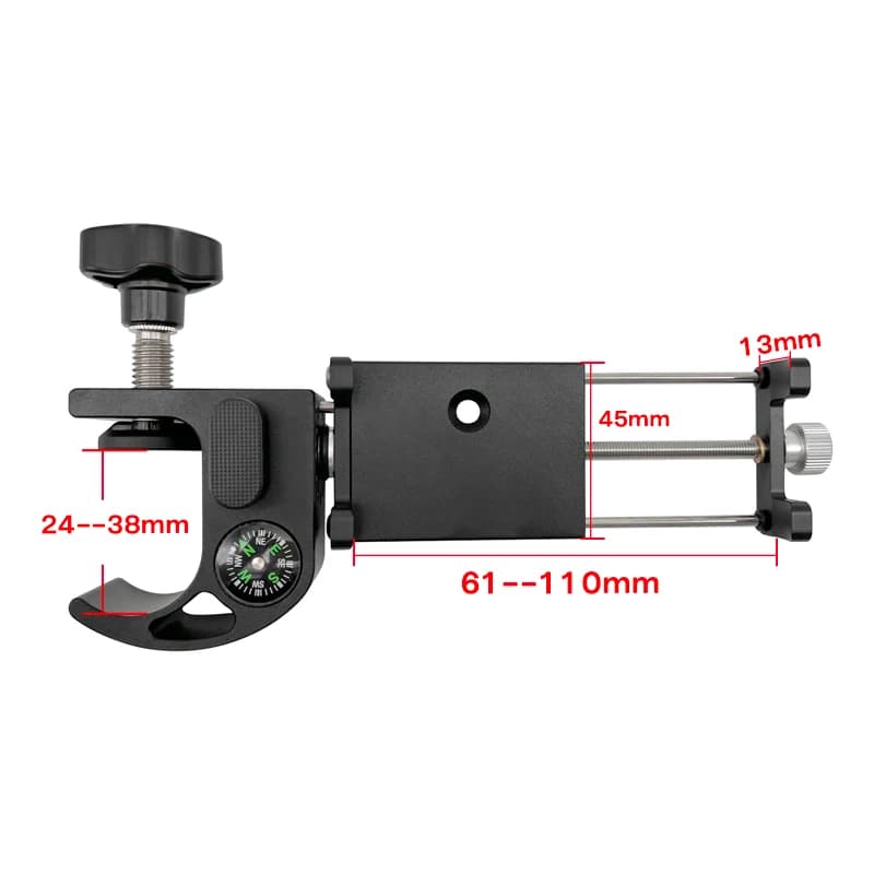 Pince de poteau avec boussole, support de téléphone, support rapide, berceau pour GPS, collecteur de