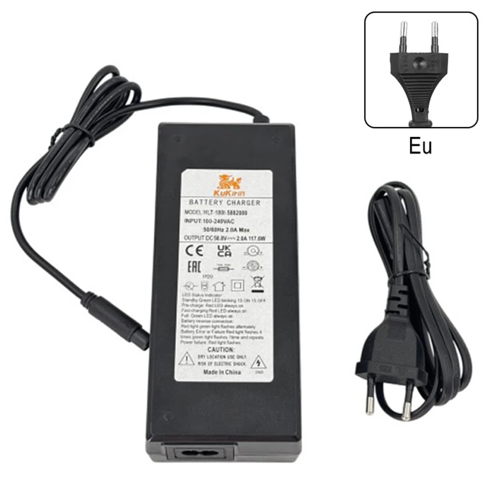 Chargeur officiel 58,8 V 2,0 A pour trottinette électrique Kukirin G2 Master, adaptateur secteur, ch