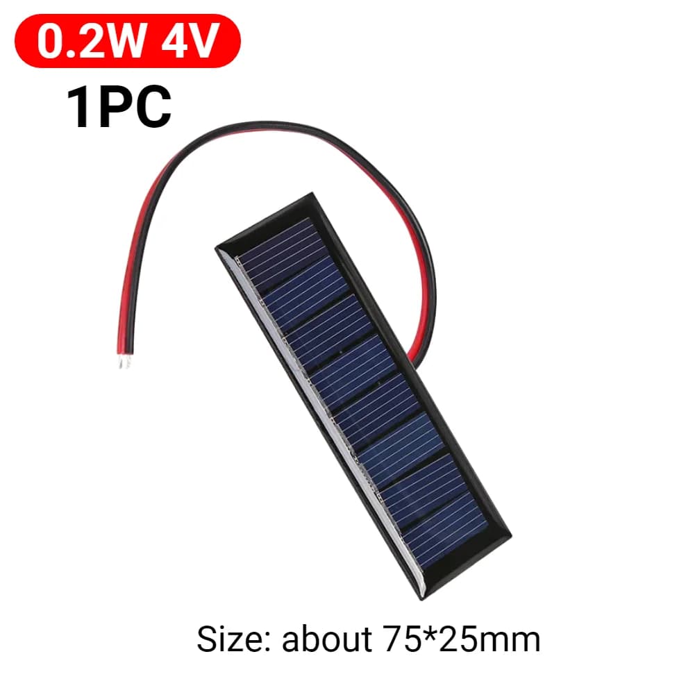 Mini cellule solaire en polysilicium, 5W 12V 1W 3V, avec câble, Mini Module de panneau solaire pour