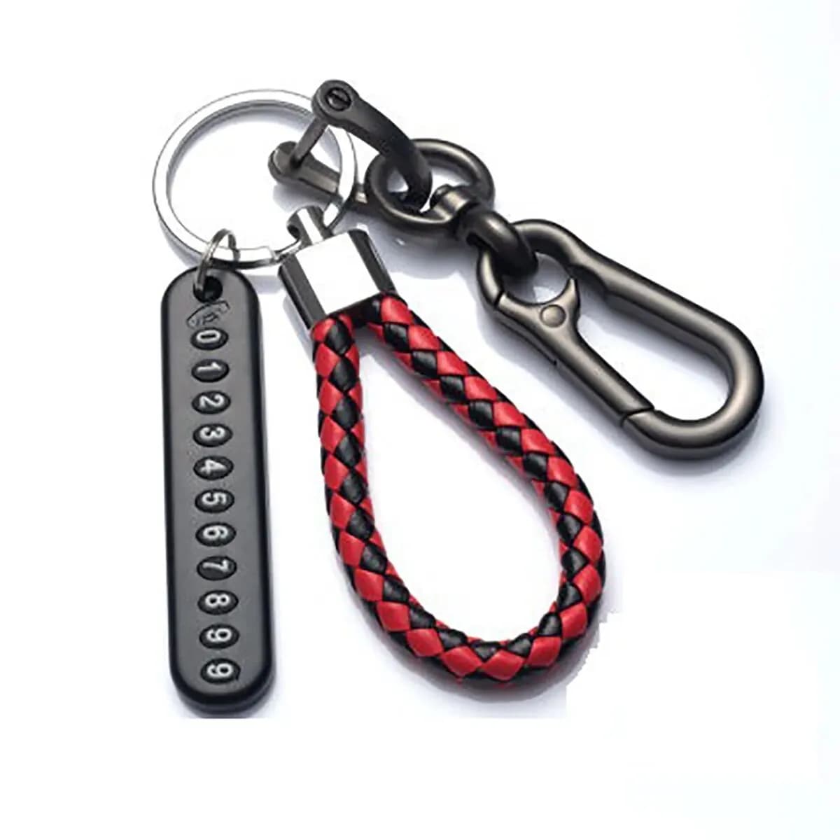 Porte-clés pendentif plaque d'immatriculation de téléphone portable pour hommes, Punk, corde en cuir