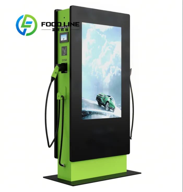 Écran publicitaire de 43 pouces, borne de recharge rapide DC pour véhicules électriques, station de