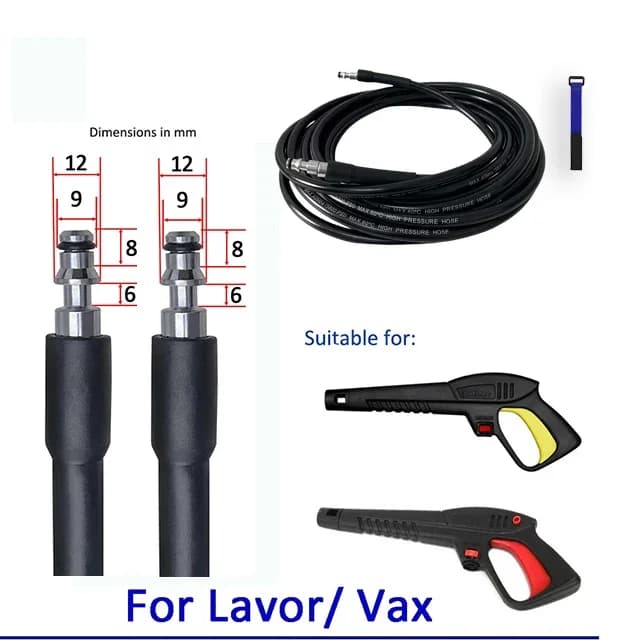 Tuyau d'extension haute pression LAVOR compatible 2-30M pour nettoyeur haute pression, avec buses de