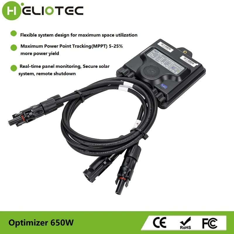 Optimiseur de puissance photovoltaïque Heliotec 650/850/1600W MPPT, entrée 12V-75V, IP68, surveillan