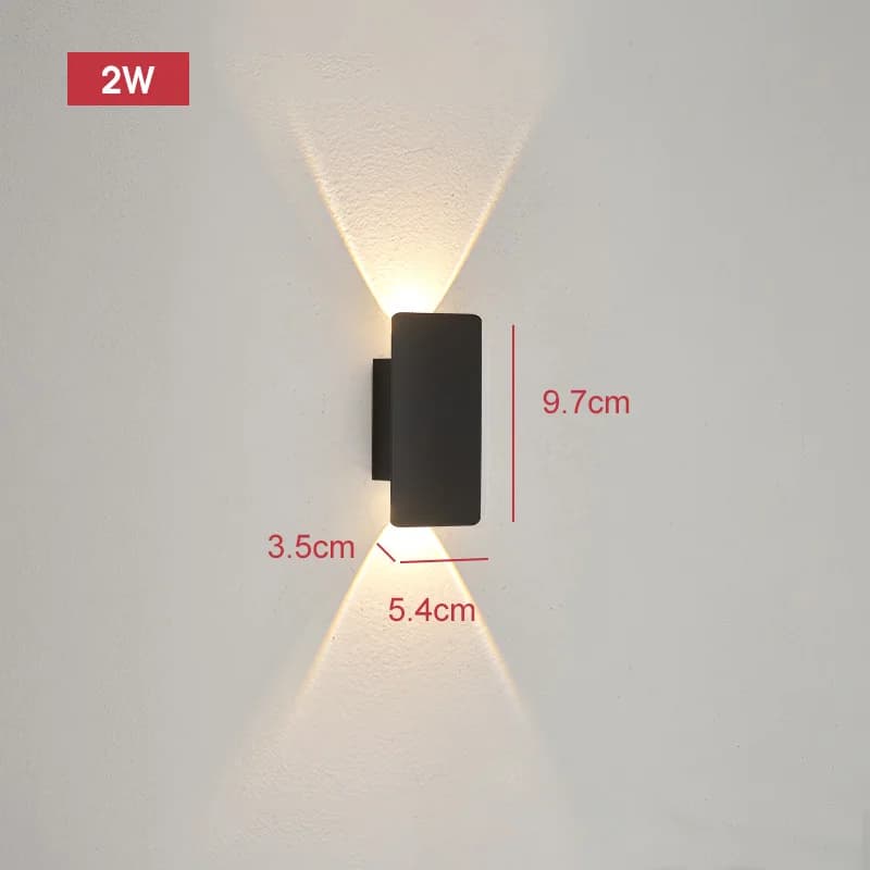 Lampe murale LED longue, éclairage haut et bas, étanche pour extérieur, moderne et minimaliste, pour