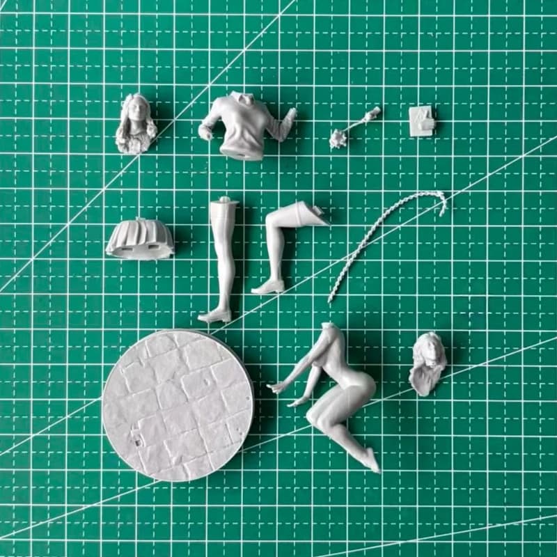 Kit de figurines en résine moulée sous pression, échelle 1/24, Diorama d'école de sorcières, non ass