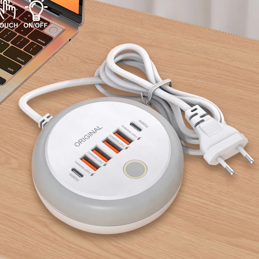 Chargeur USB 50W multi-ports, multiprise, Charge rapide, chargeur de voyage pour iPhone Samsung Xiao