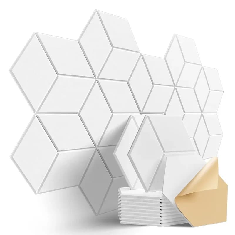 Paquet de 12 panneaux acoustiques hexagonaux auto-adhésifs panneaux en mousse insonorisés conception