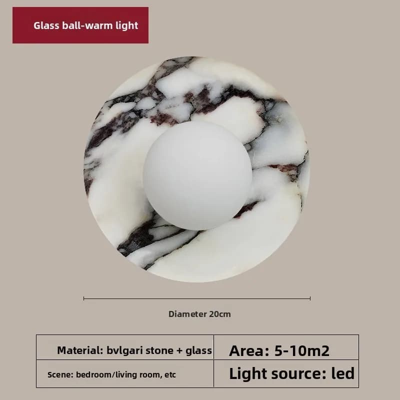 Lampe murale vintage en marbre français, style minimaliste du milieu du siècle, lumière d'ambiance p