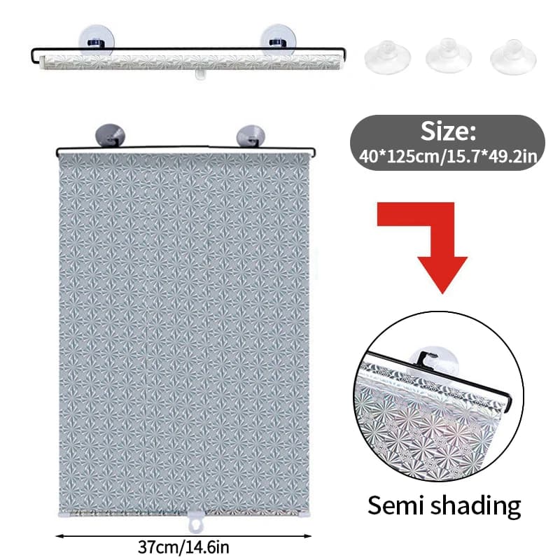 Pare-soleil rétractable pour vitre de voiture, rideau pare-soleil avant avec ventouses, installation