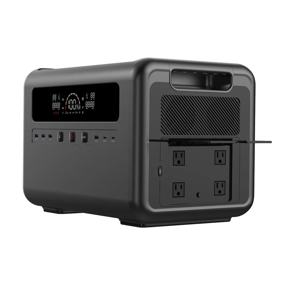 Générateur solaire 2400W, station d'alimentation portable grande capacité pour la maison, le camping