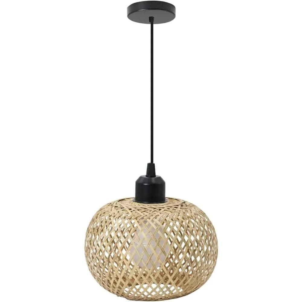 JOYINLED Boho bambou suspension ferme tissé osier abat-jour 30CM Boho suspension lampe pour salon ch