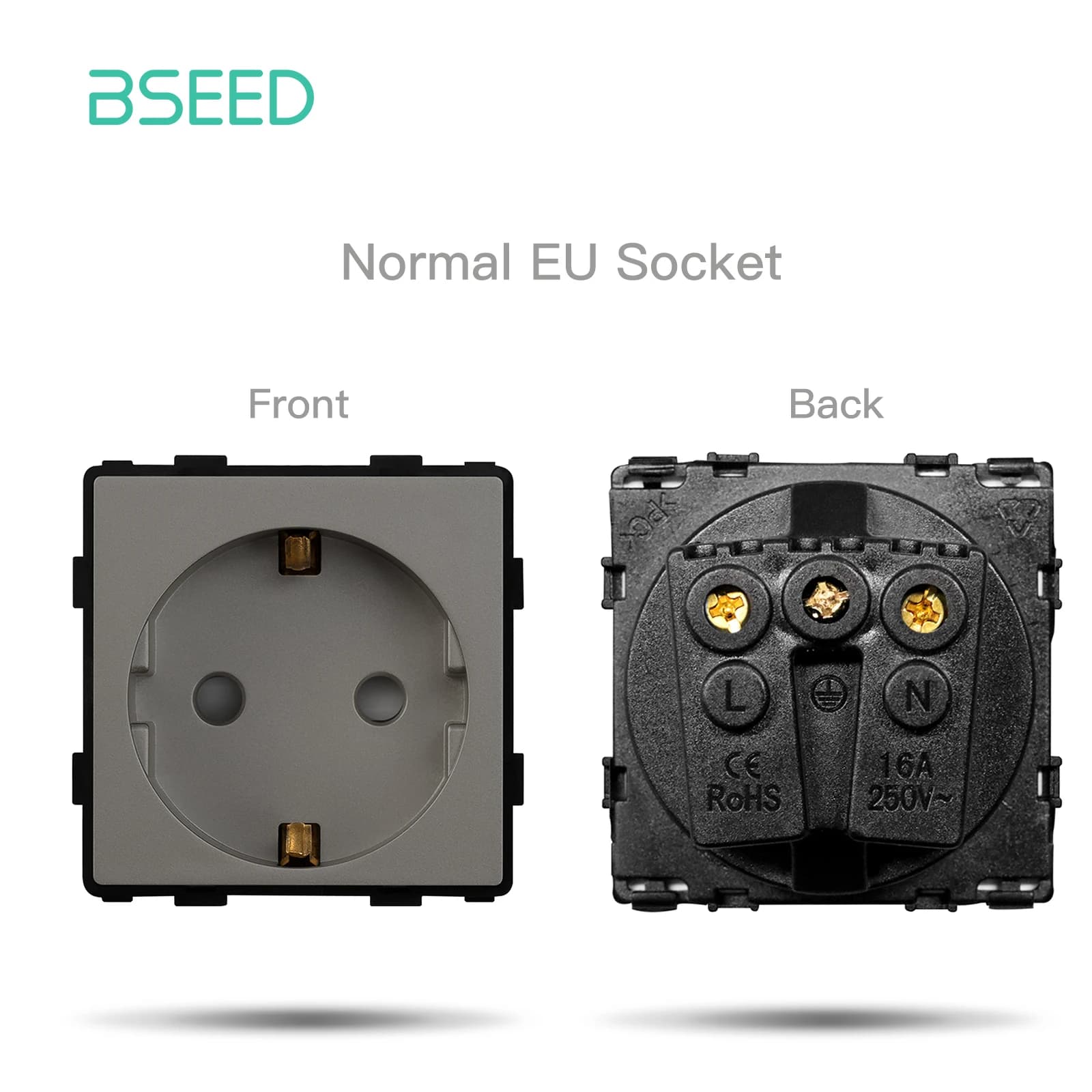 BSEED – panneau d'interrupteur mural, partie double prise USB TV Internet RJ45, pièces de fonction S