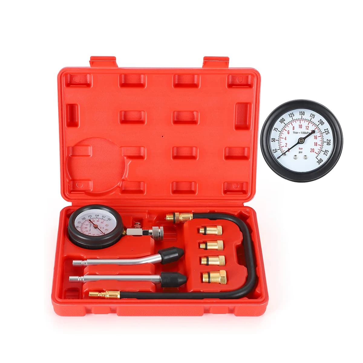 Manomètre Testeur de compression de moteur à essence Outils d'atelier automobile Inspection mécaniqu