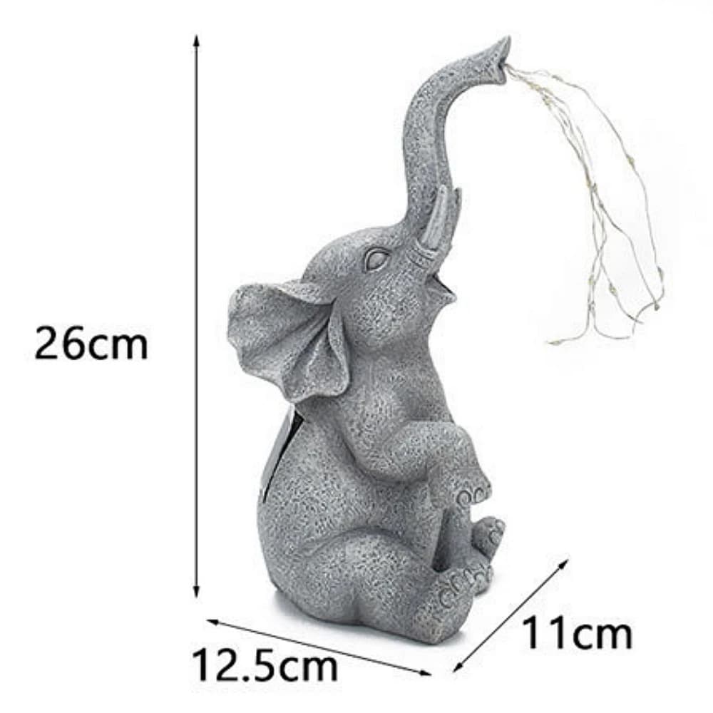 Statues d'éléphant solaires, guirlande lumineuse pour décoration de jardin, Sculptures extérieures,