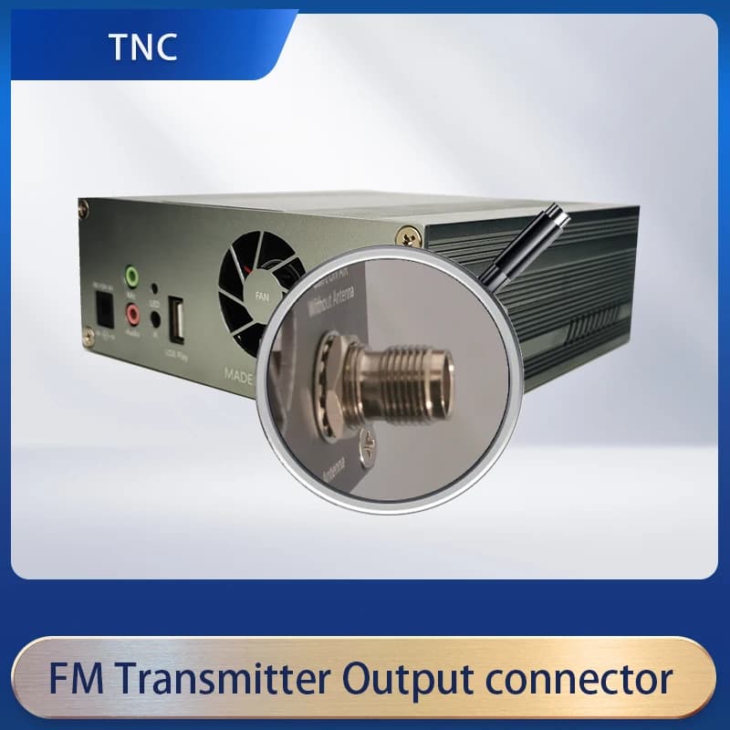 Transmetteur FM 15W, fréquence de Station de Radio 64-74MHz avec antenne et adaptateur pour la diffu