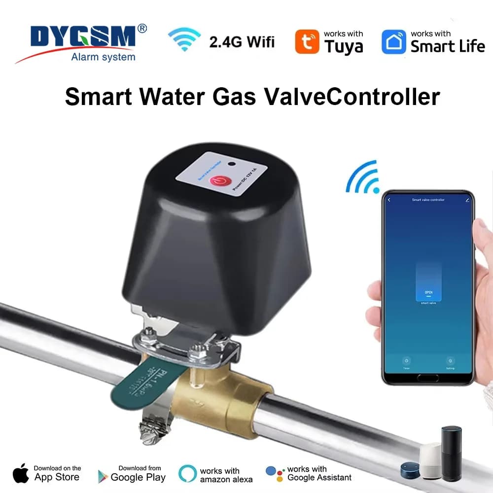 Vanne d'eau et de gaz WiFi intelligente Tuya, manipulateur ouvert manuellement, contrôle de la maiso