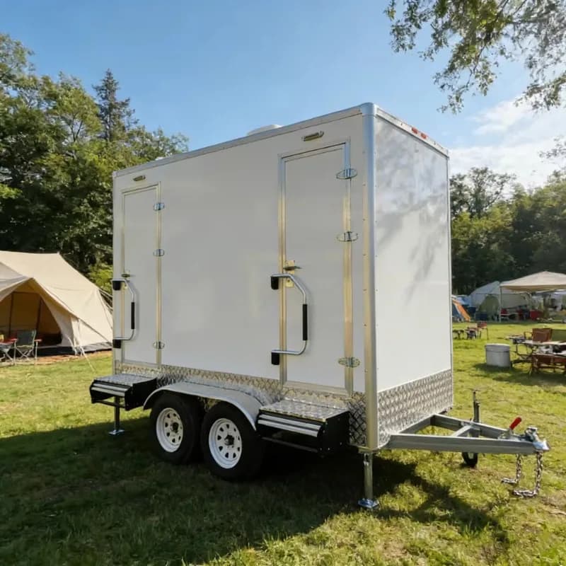 Remorque WC mobile à panneaux sandwich, style européen, toilettes portables d'extérieur pour usage e