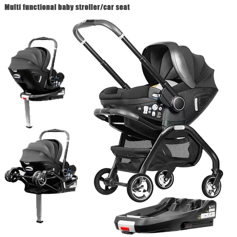 Poussette 4 en 1 pour bébé, siège auto pour enfants, poussette luxueuse pour nouveau-né, légère et p