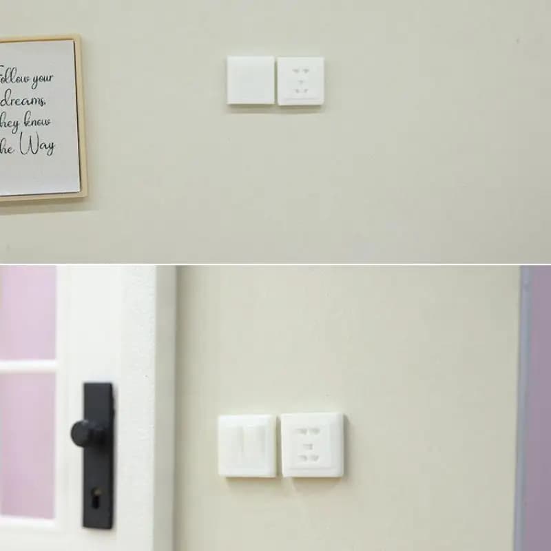 Mini interrupteur et prise miniatures pour maison de poupée 1/12, 10 pièces, accessoires de meubles