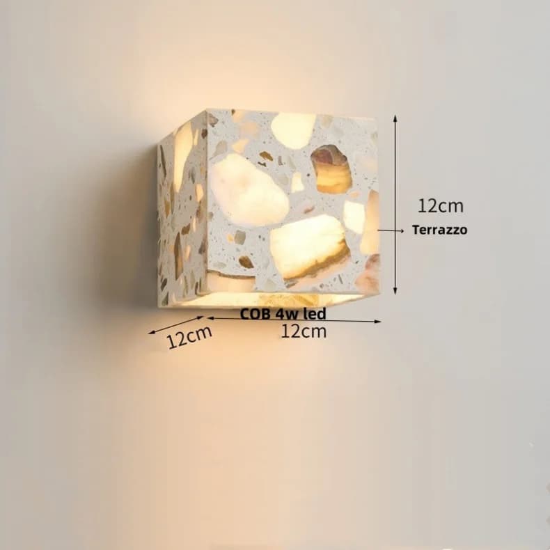 Applique murale moderne en terrazzo, texture marbre Wabi Sabi, luminaire LED créatif pour salon, cha