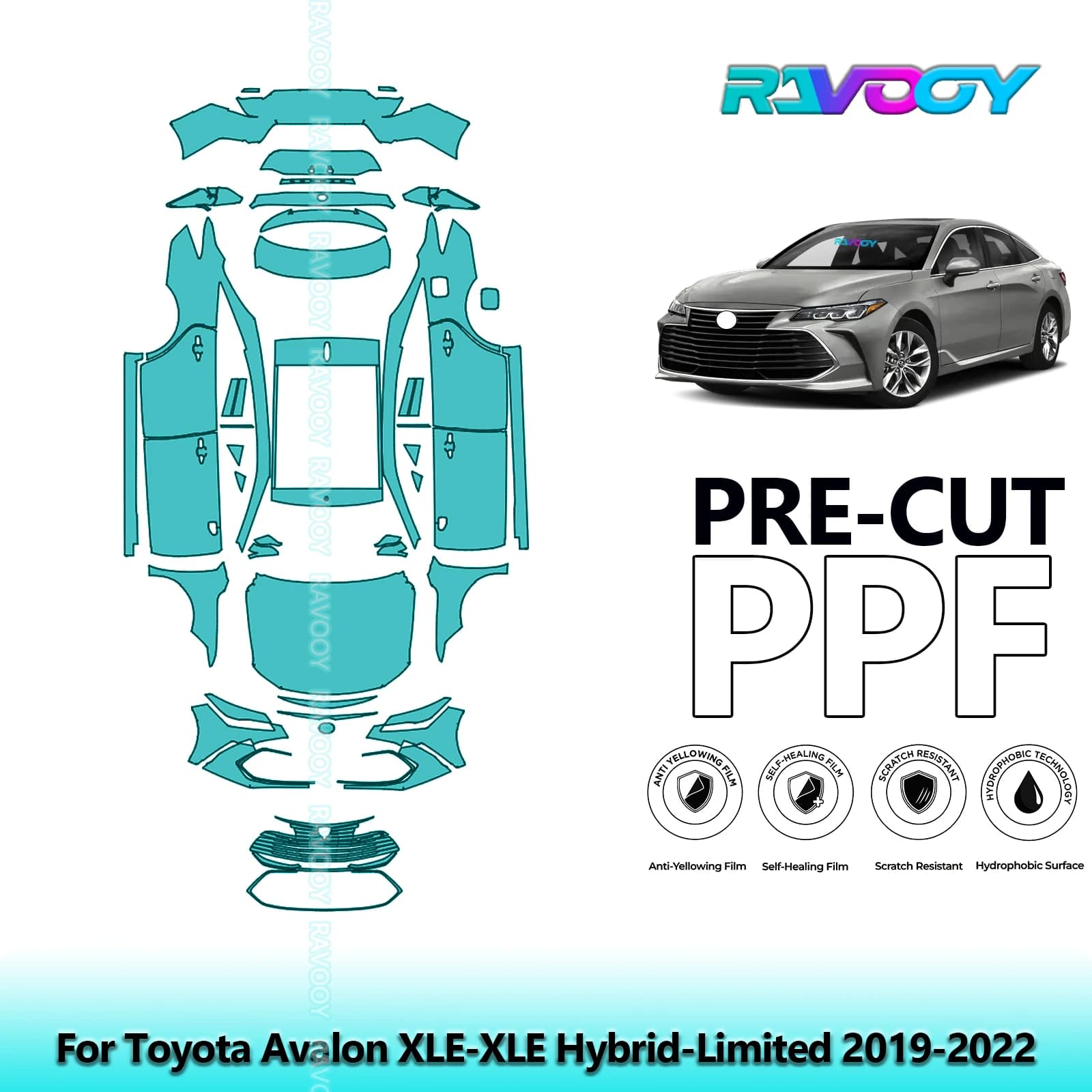 Film de Protection de peinture PPF prédécoupé pour voiture, véhicule complet pour Toyota Avalon XLE-